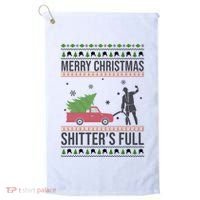 Merry Christmas Shitters Full Funny Ugly Golf Towel thumb 0
