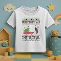 Merry Christmas Shitters Full Funny Ugly Toddler T-Shirt thumb 3