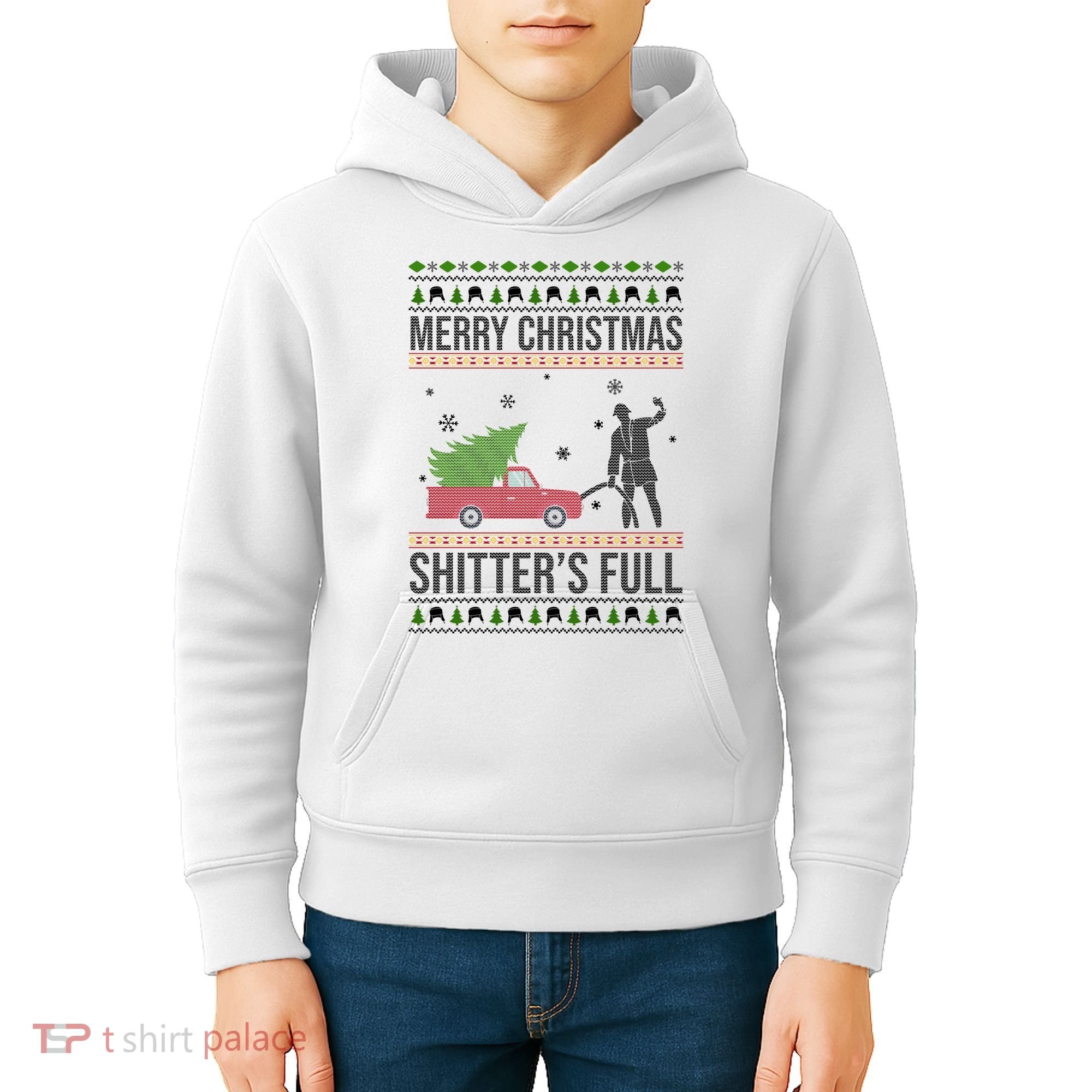 Merry Christmas Shitters Full Funny Ugly Kids Hoodie