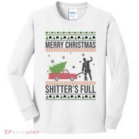 Merry Christmas Shitters Full Funny Ugly Kids Long Sleeve Shirt thumb 0