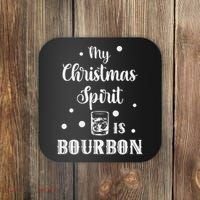 My Christmas Spirit Is Bourbon Funny Holiday Liquor Drinker Coaster thumb 0