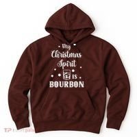 My Christmas Spirit Is Bourbon Funny Holiday Liquor Drinker Hoodie thumb 0