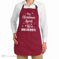 My Christmas Spirit Is Bourbon Funny Holiday Liquor Drinker Apron thumb 2