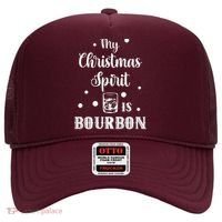 My Christmas Spirit Is Bourbon Funny Holiday Liquor Drinker Hat thumb 0