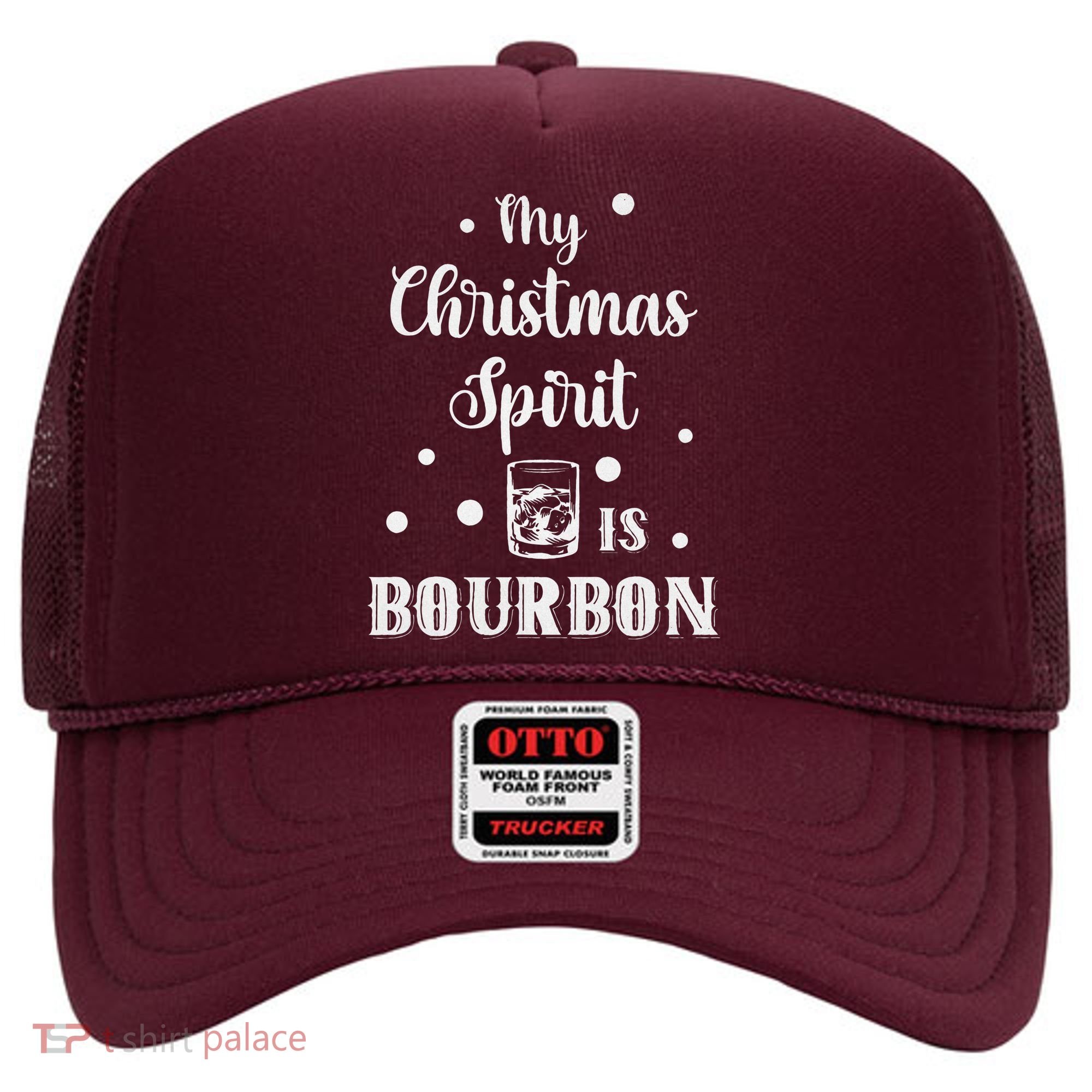 My Christmas Spirit Is Bourbon Funny Holiday Liquor Drinker Hat