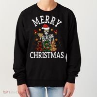 Merry Christmas Skull Skeleton funny  Women's Sweatshirt thumb 0