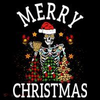 Merry Christmas Skull Skeleton funny  Apron thumb 3