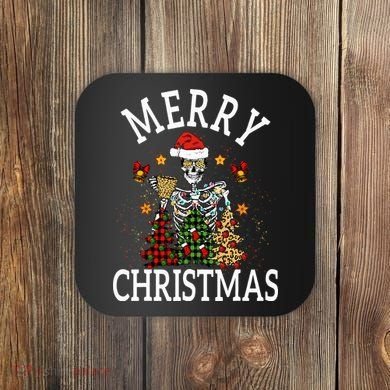 Merry Christmas Skull Skeleton funny  Coaster