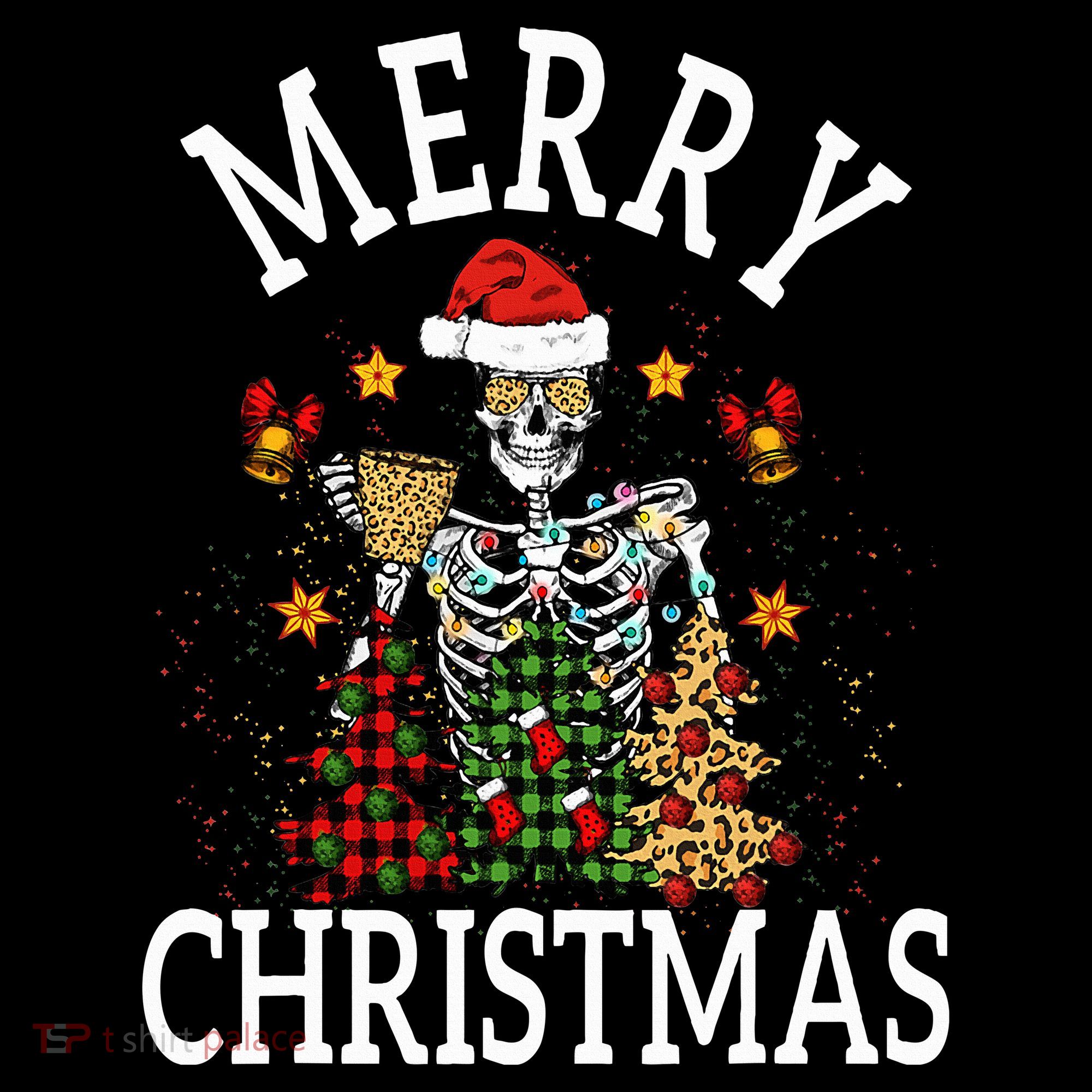 Merry Christmas Skull Skeleton funny  Coaster
