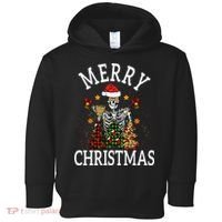 Merry Christmas Skull Skeleton funny  Toddler Hoodie thumb 0