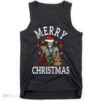 Merry Christmas Skull Skeleton funny  Tank Top thumb 0