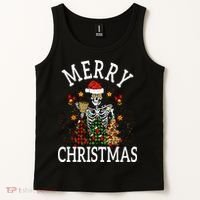 Merry Christmas Skull Skeleton funny  Tank Top thumb 2
