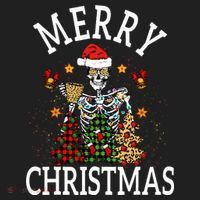 Merry Christmas Skull Skeleton funny  Golf Towel thumb 3