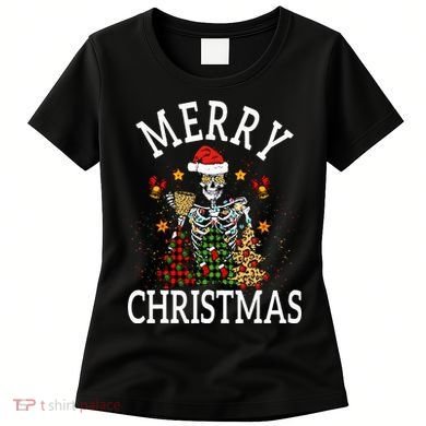 Merry Christmas Skull Skeleton funny  Women's T-Shirt