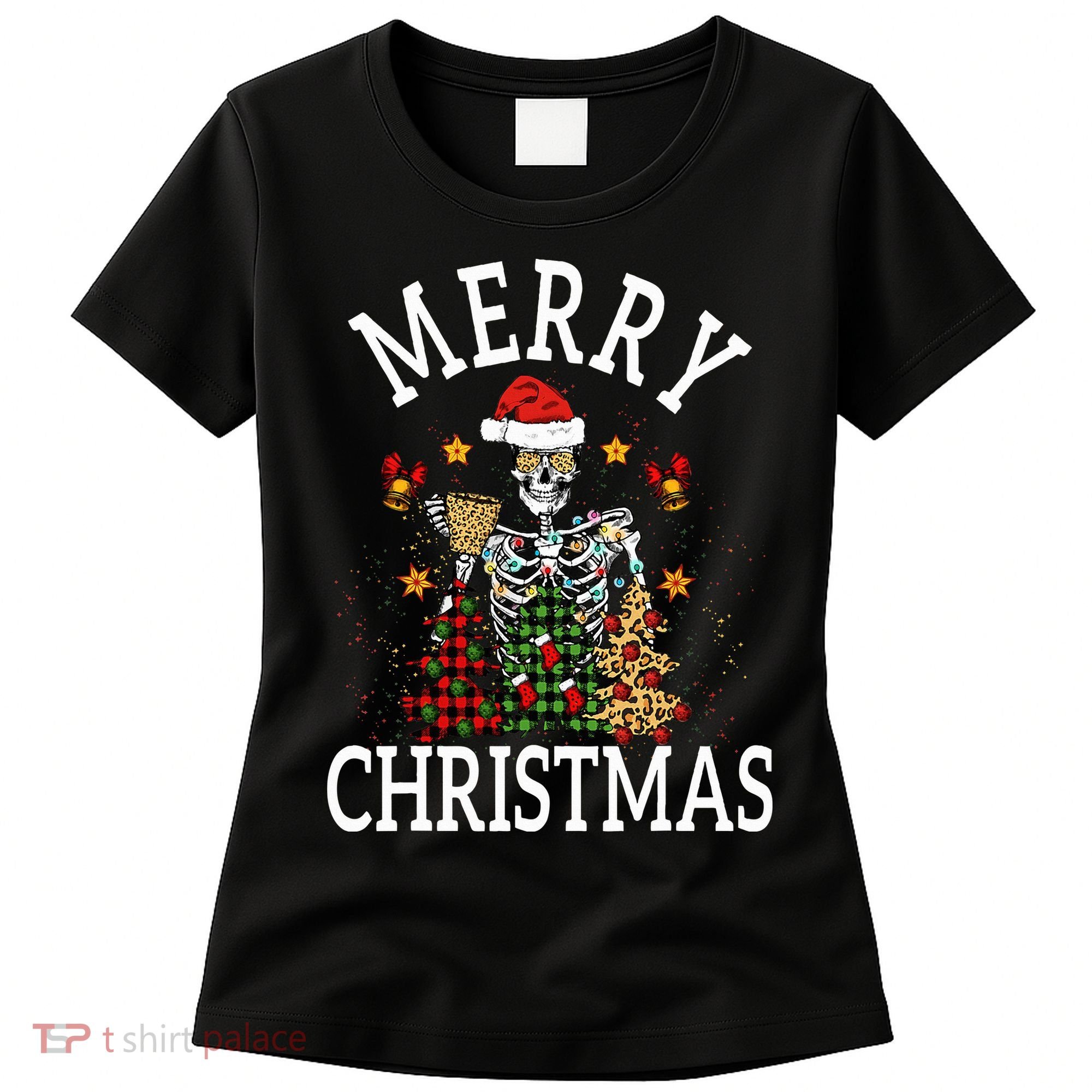 Merry Christmas Skull Skeleton funny  Women's T-Shirt