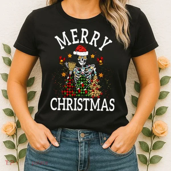 Merry Christmas Skull Skeleton funny  Women's T-Shirt