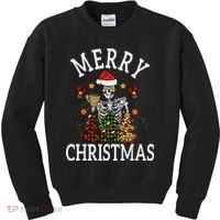 Merry Christmas Skull Skeleton funny  Kids Sweatshirt thumb 0