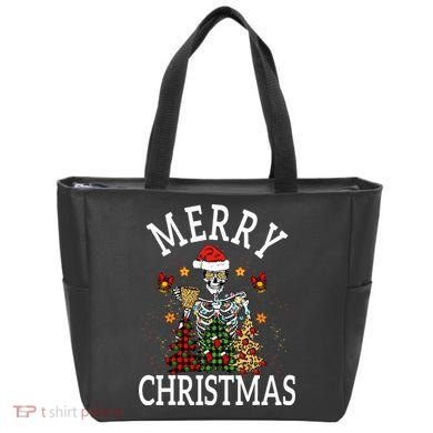 Merry Christmas Skull Skeleton funny  Tote Bag