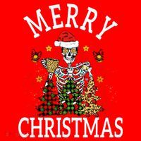 Merry Christmas Skull Skeleton funny  Santa Hat thumb 1