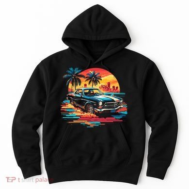 Miami Car Str Sunset Cool Graphic Design Hoodie