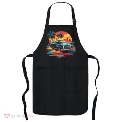 Miami Car Str Sunset Cool Graphic Design Apron
