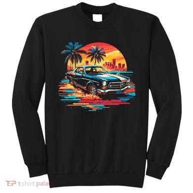 Miami Car Str Sunset Cool Graphic Design Sweatshirt