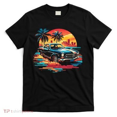 Miami Car Str Sunset Cool Graphic Design T-Shirt