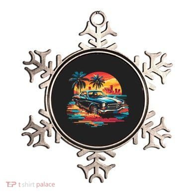 Miami Car Str Sunset Cool Graphic Design Ornament