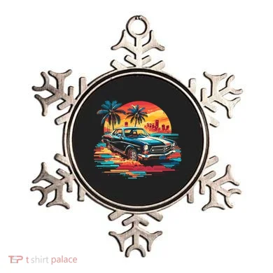 Miami Car Str Sunset Cool Graphic Design Ornament