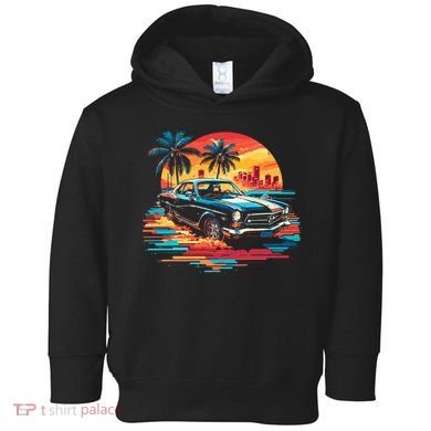 Miami Car Str Sunset Cool Graphic Design Toddler Hoodie