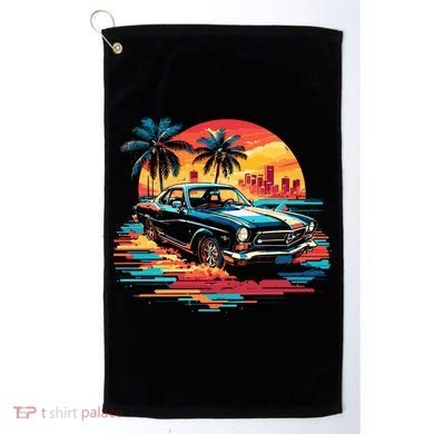 Miami Car Str Sunset Cool Graphic Design Golf Towel