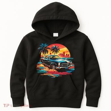 Miami Car Str Sunset Cool Graphic Design Kids Hoodie