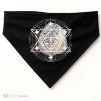 Metatron Cube Sacred Geometry Spiritual Yoga USA-Made Doggie Bandana thumb 0