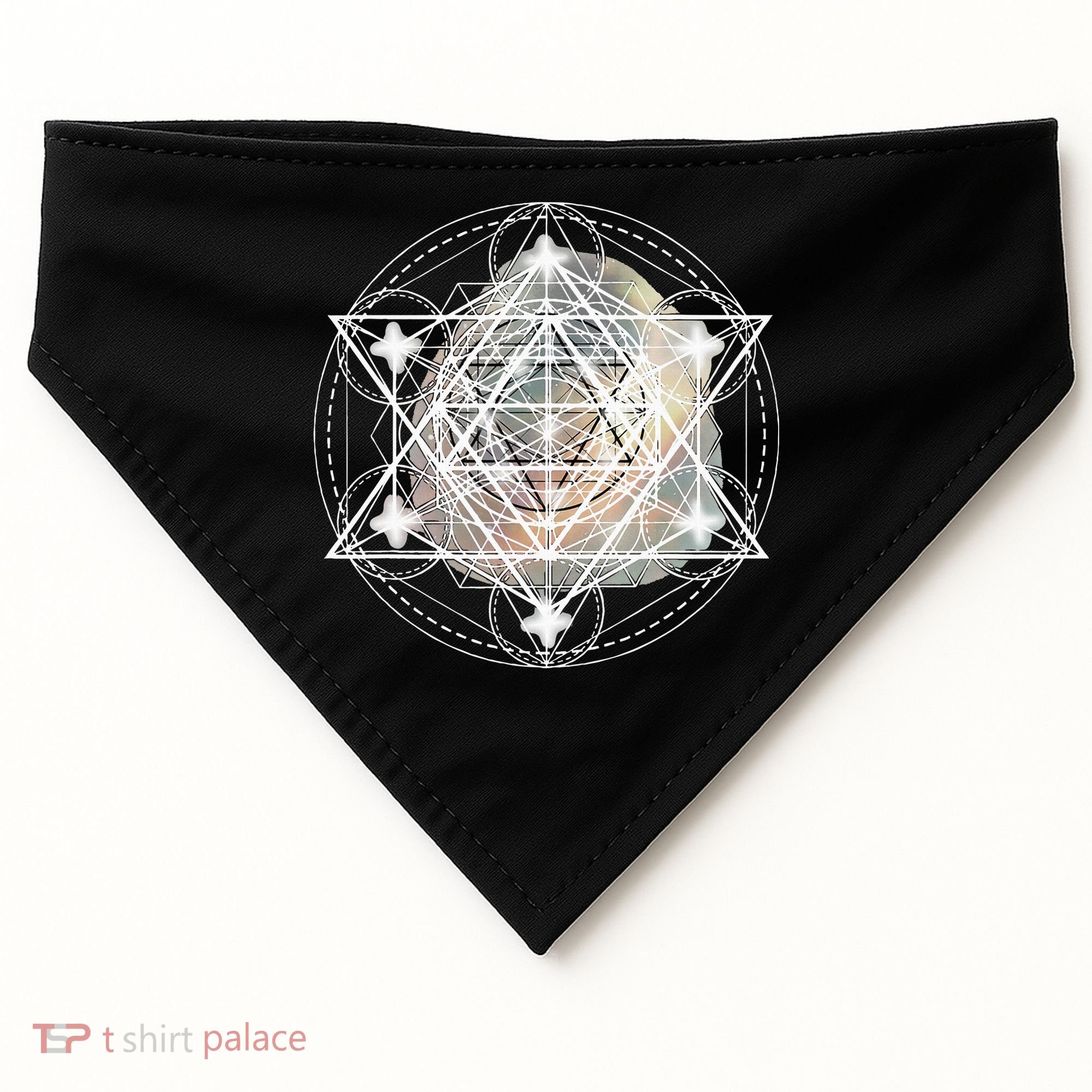 Metatron Cube Sacred Geometry Spiritual Yoga USA-Made Doggie Bandana