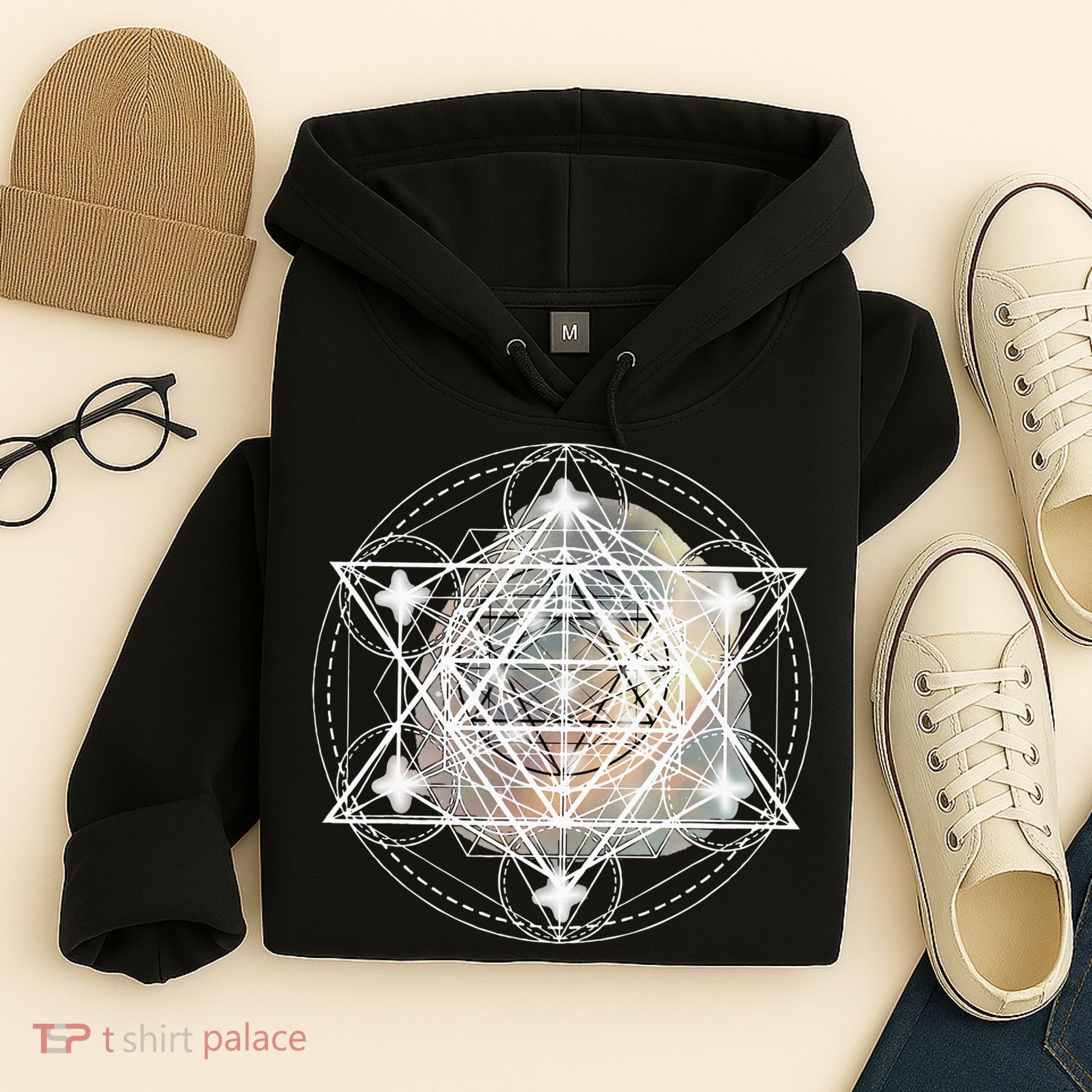 Metatron Cube Sacred Geometry Spiritual Yoga Hoodie