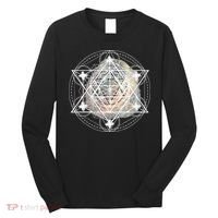 Metatron Cube Sacred Geometry Spiritual Yoga Long Sleeve Shirt thumb 0