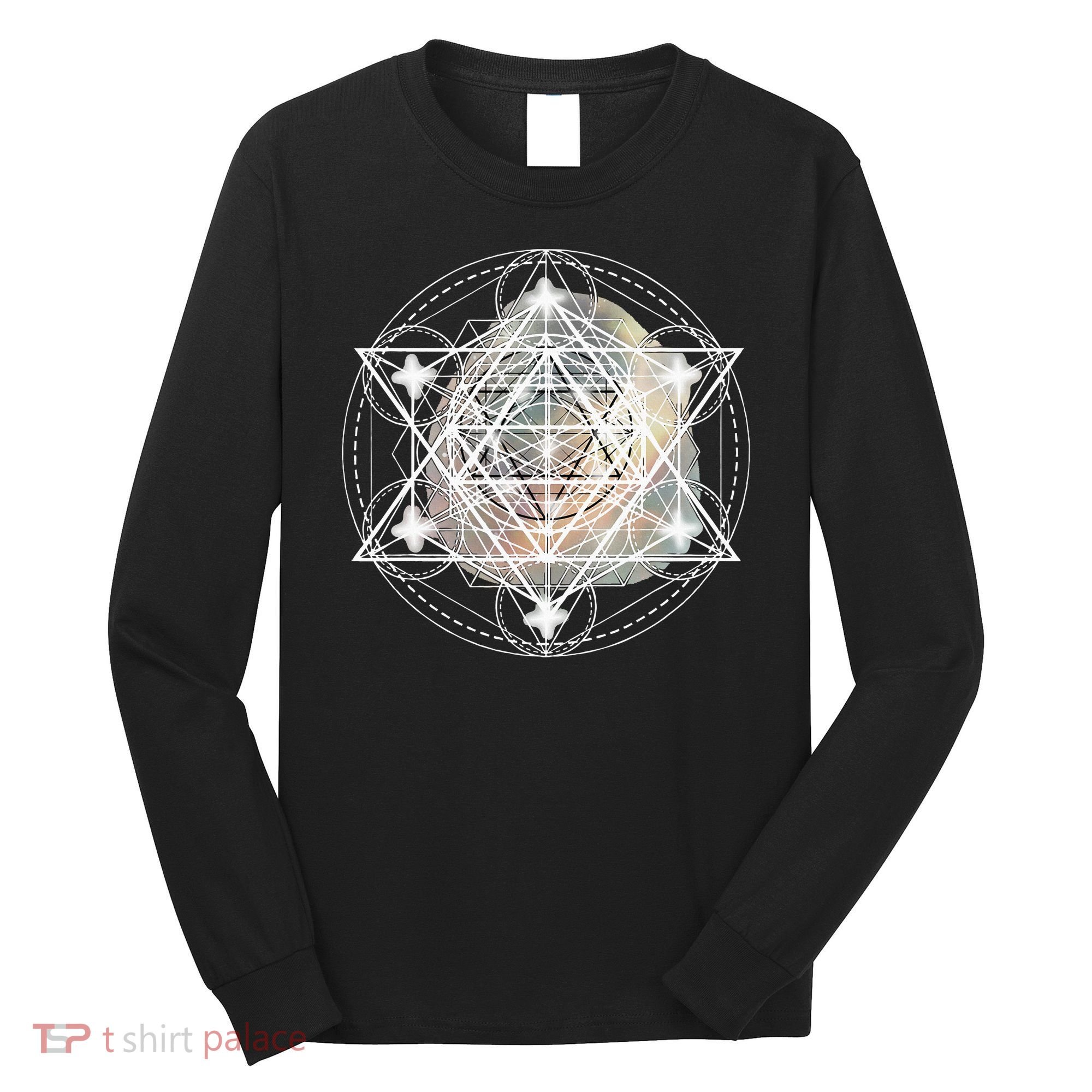 Metatron Cube Sacred Geometry Spiritual Yoga Long Sleeve Shirt