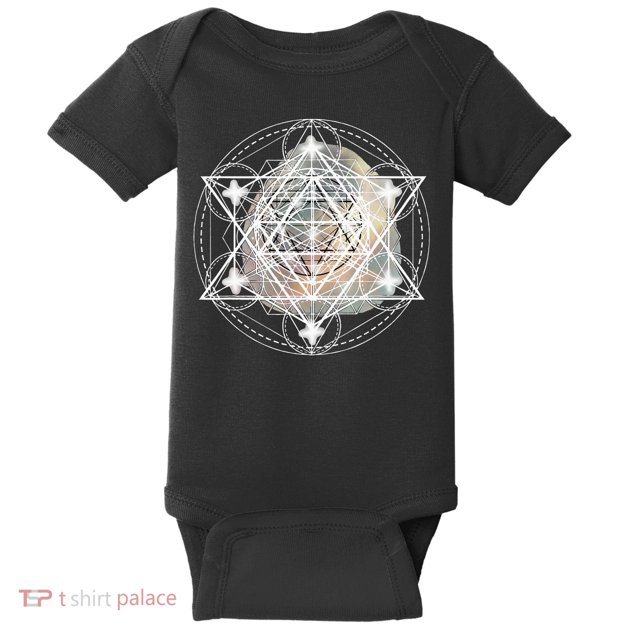 Metatron Cube Sacred Geometry Spiritual Yoga Baby Bodysuit