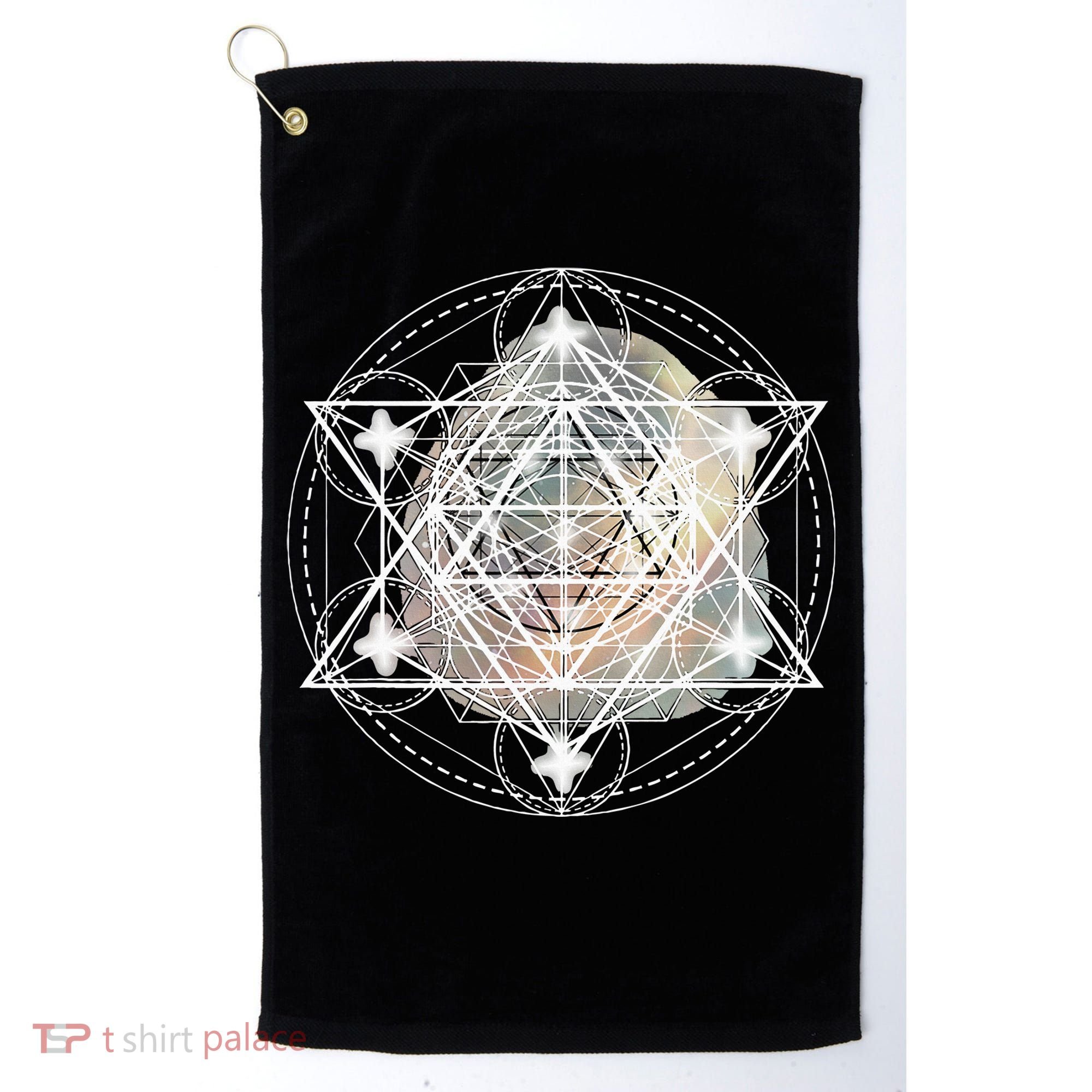 Metatron Cube Sacred Geometry Spiritual Yoga Golf Towel
