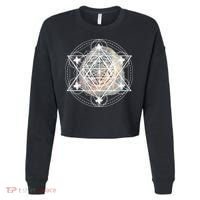 Metatron Cube Sacred Geometry Spiritual Yoga Cropped Pullover Crew thumb 0