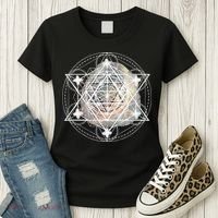Metatron Cube Sacred Geometry Spiritual Yoga Women's T-Shirt thumb 3