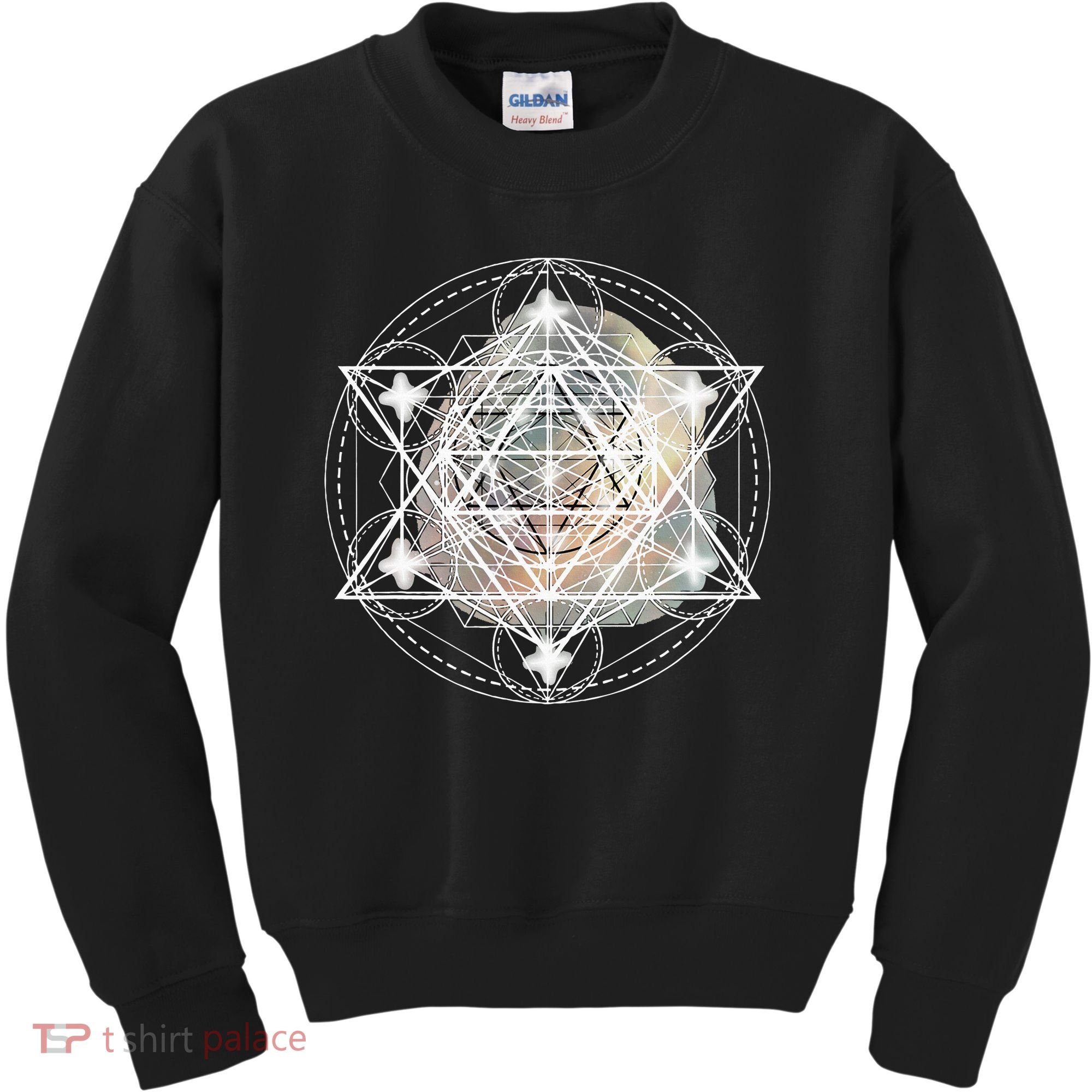 Metatron Cube Sacred Geometry Spiritual Yoga Kids Sweatshirt