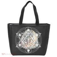 Metatron Cube Sacred Geometry Spiritual Yoga Tote Bag thumb 0