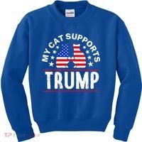 My Cat Supports Trump Kids Sweatshirt thumb 0