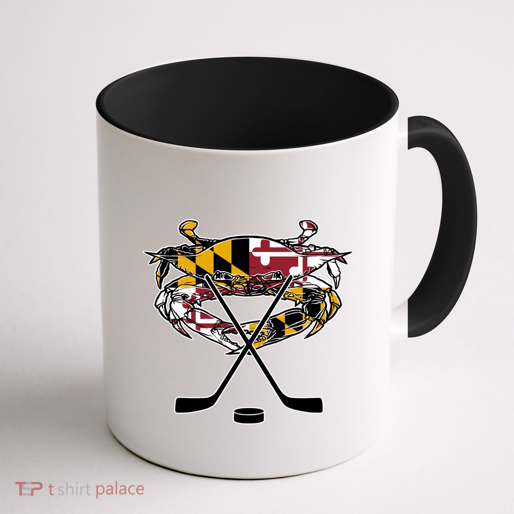 Maryland Crab State Pride Flag Gift Ice Hockey And Blue Crab Gift Coffee Mug