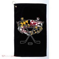 Maryland Crab State Pride Flag Gift Ice Hockey And Blue Crab Gift Golf Towel thumb 0