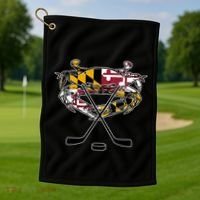 Maryland Crab State Pride Flag Gift Ice Hockey And Blue Crab Gift Golf Towel thumb 1