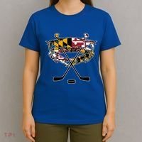 Maryland Crab State Pride Flag Gift Ice Hockey And Blue Crab Gift T-Shirt thumb 4