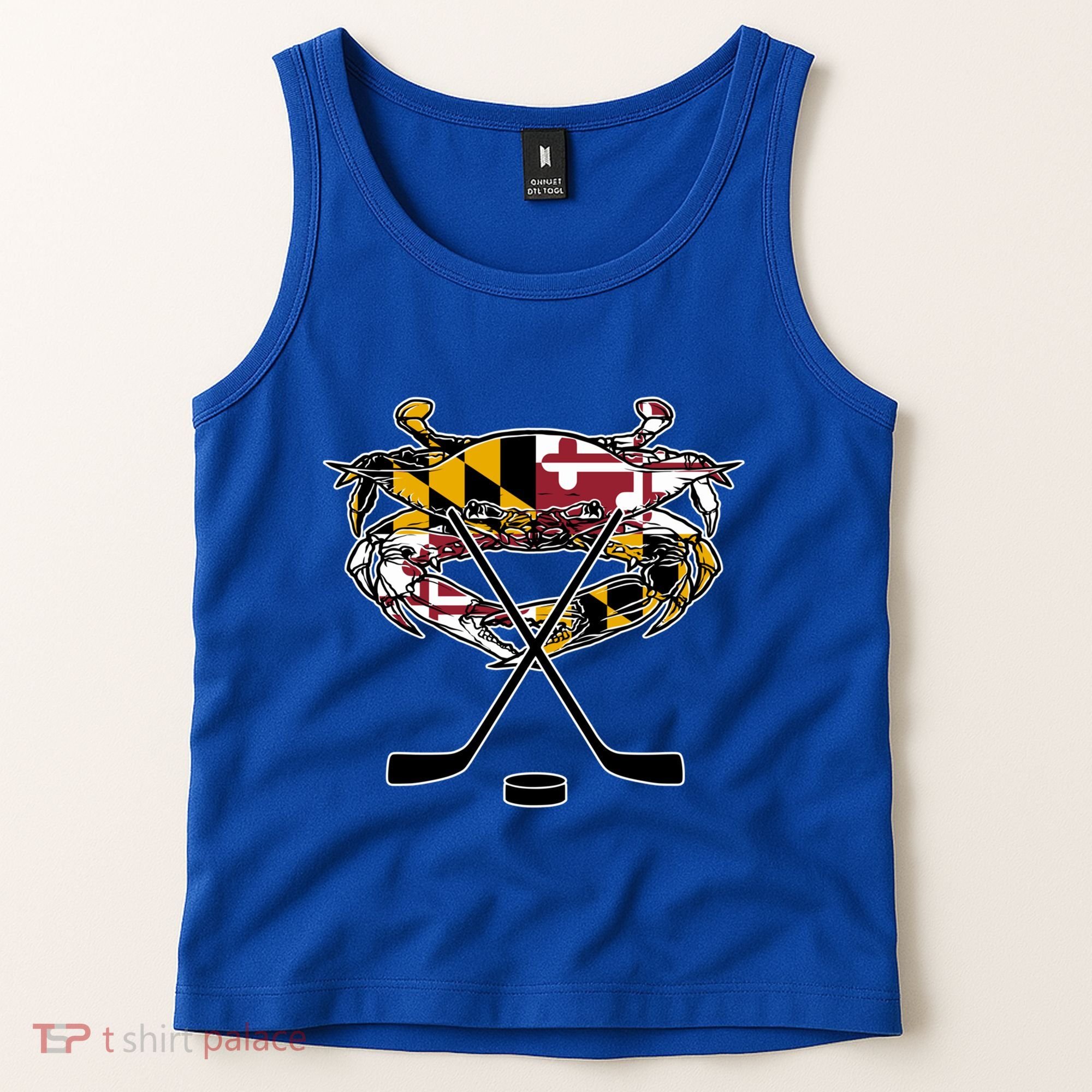 Maryland Crab State Pride Flag Gift Ice Hockey And Blue Crab Gift Tank Top