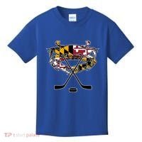 Maryland Crab State Pride Flag Gift Ice Hockey And Blue Crab Gift Kids T-Shirt thumb 0